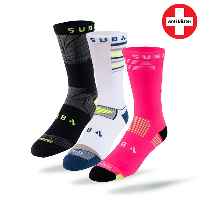 Cycling Socks DRYLYTE Blister Free 3/4 Crew - Three Pairs Single Colour - Bundle & Save!