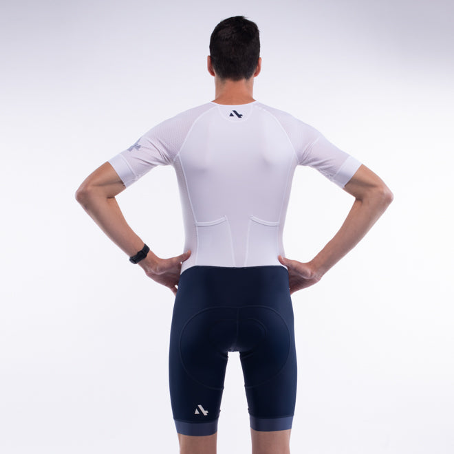 Triathlon Speedsuit White/Navy Print