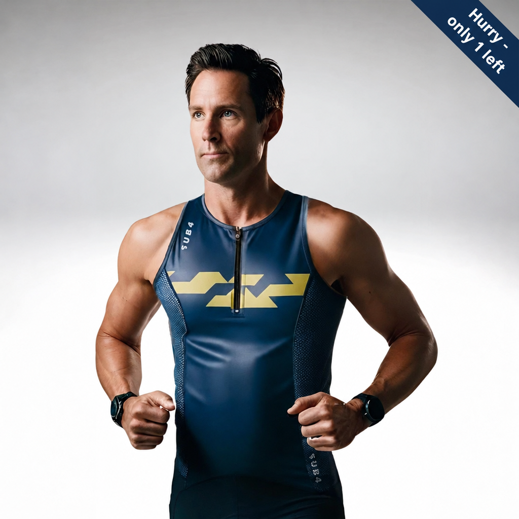 Brevett Navy tri singlet with diagonal Hurry - only 1 left corner ribbon