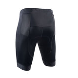 Black Triathlon shorts on white background rear view