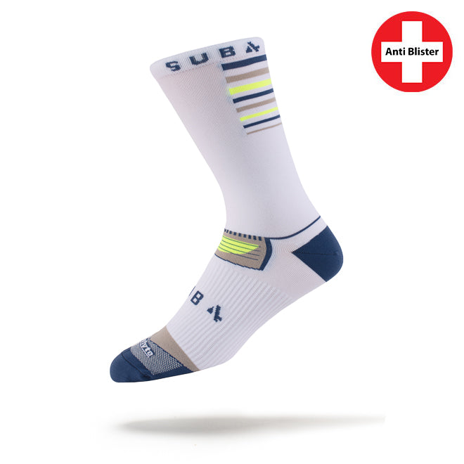 Cycling Socks DRYLYTE Blister Free 3/4 Crew White
