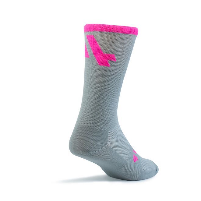 Cycling Socks 3/4 Crew Grey-Pink
