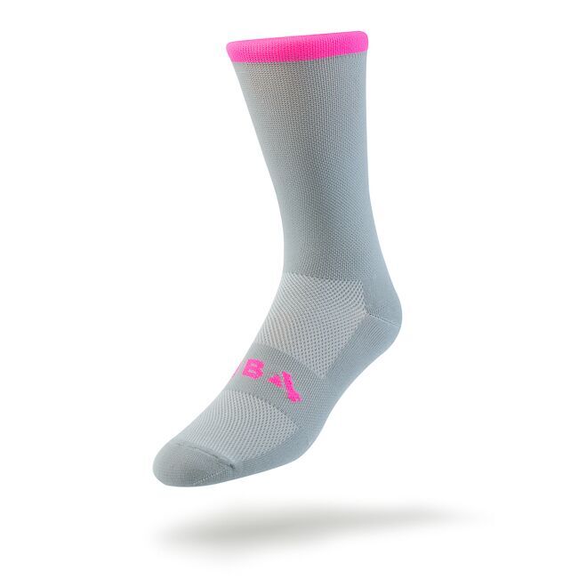 Cycling Socks 3/4 Crew Grey-Pink