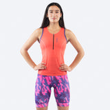 Triathlon Endurance Singlet Women's Rose Print