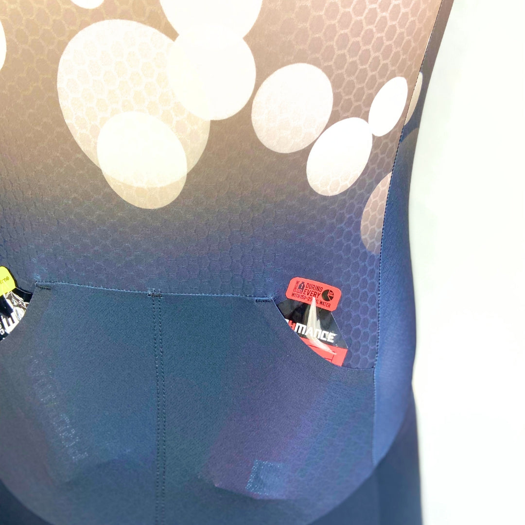 Close-up of a Tri suit pockets  on a white background