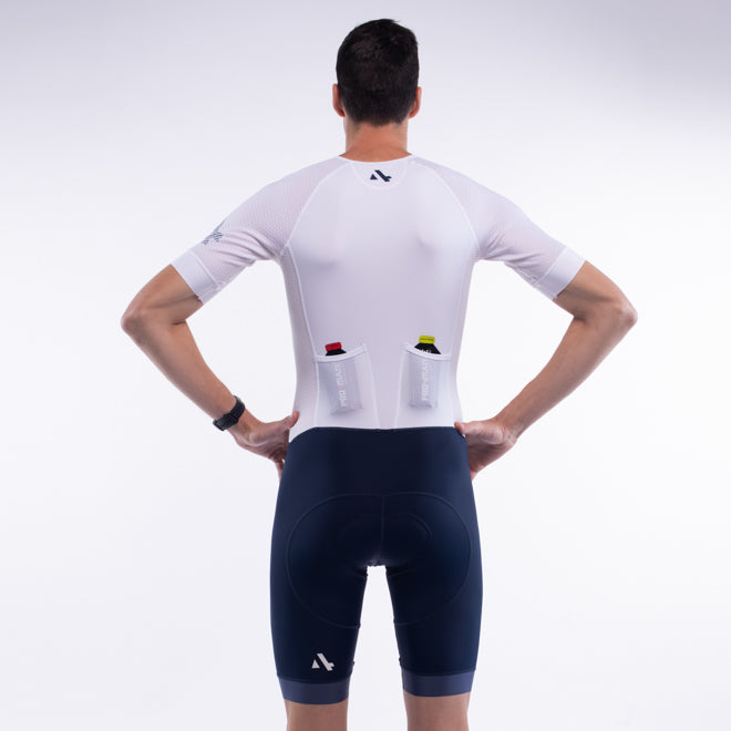 Triathlon Speedsuit White/Navy Print