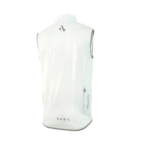 White vest with a brand logo on a white background
