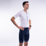 Triathlon Speedsuit White/Navy Print