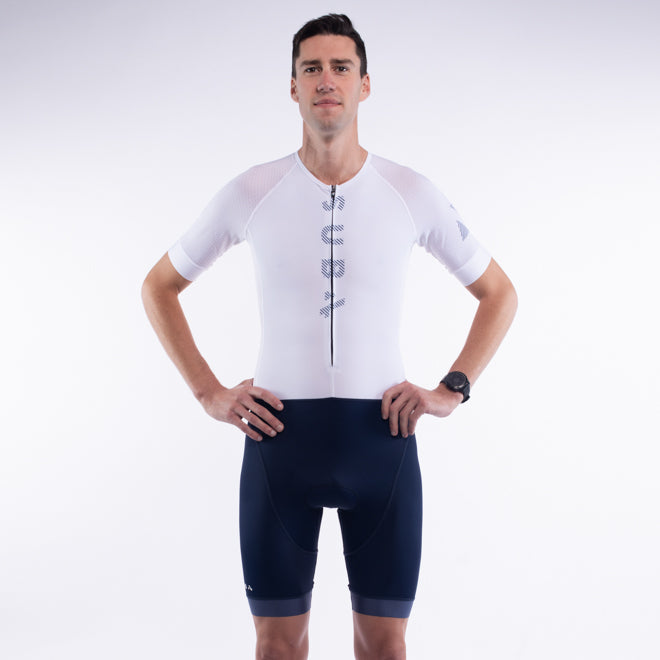 Triathlon Speedsuit White/Navy Print